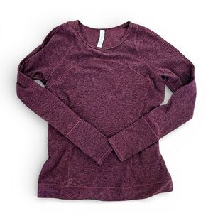 LULULEMON Swiftly Tech Maroon Long Sleeve Top Women’s 12 Crew Neck Running